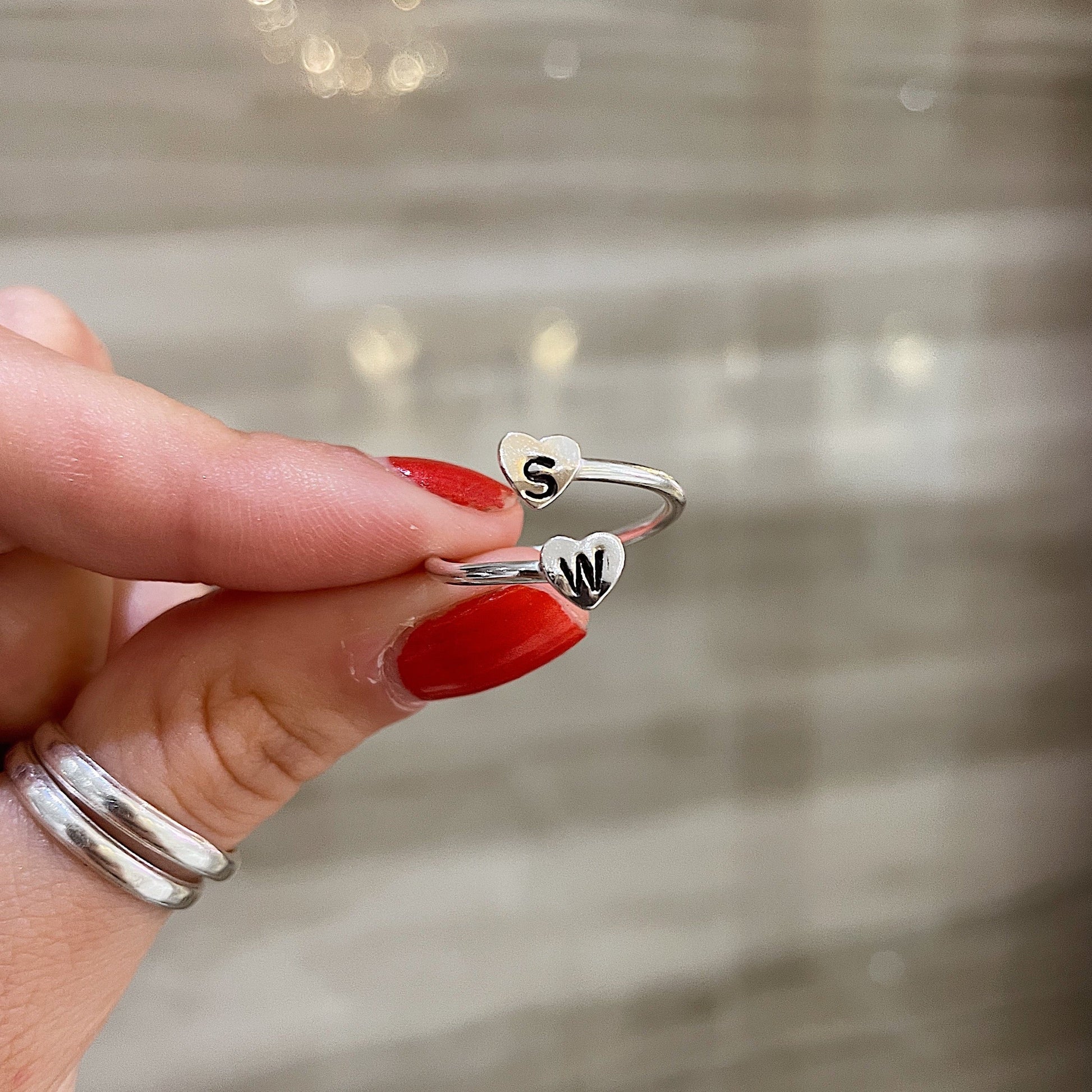 Mini Heart Wrap Ring in Sterling Silver