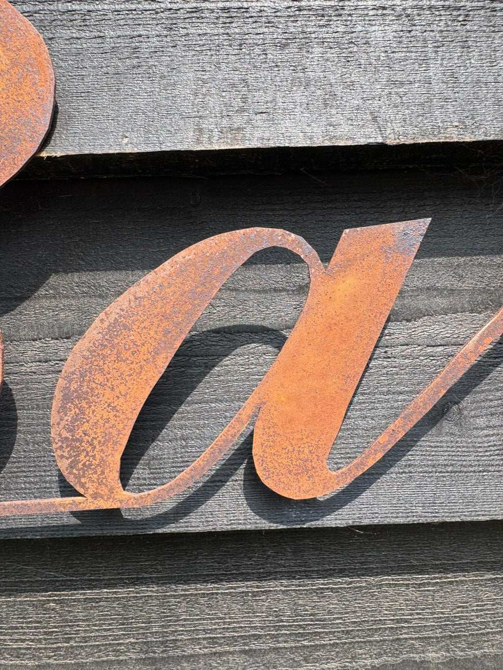 Rusty Metal Bar Sign for Home and Garden