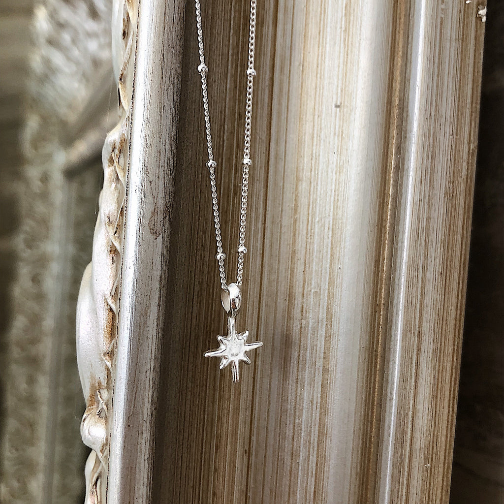 North Star Satellite Necklace in Recycled Silver