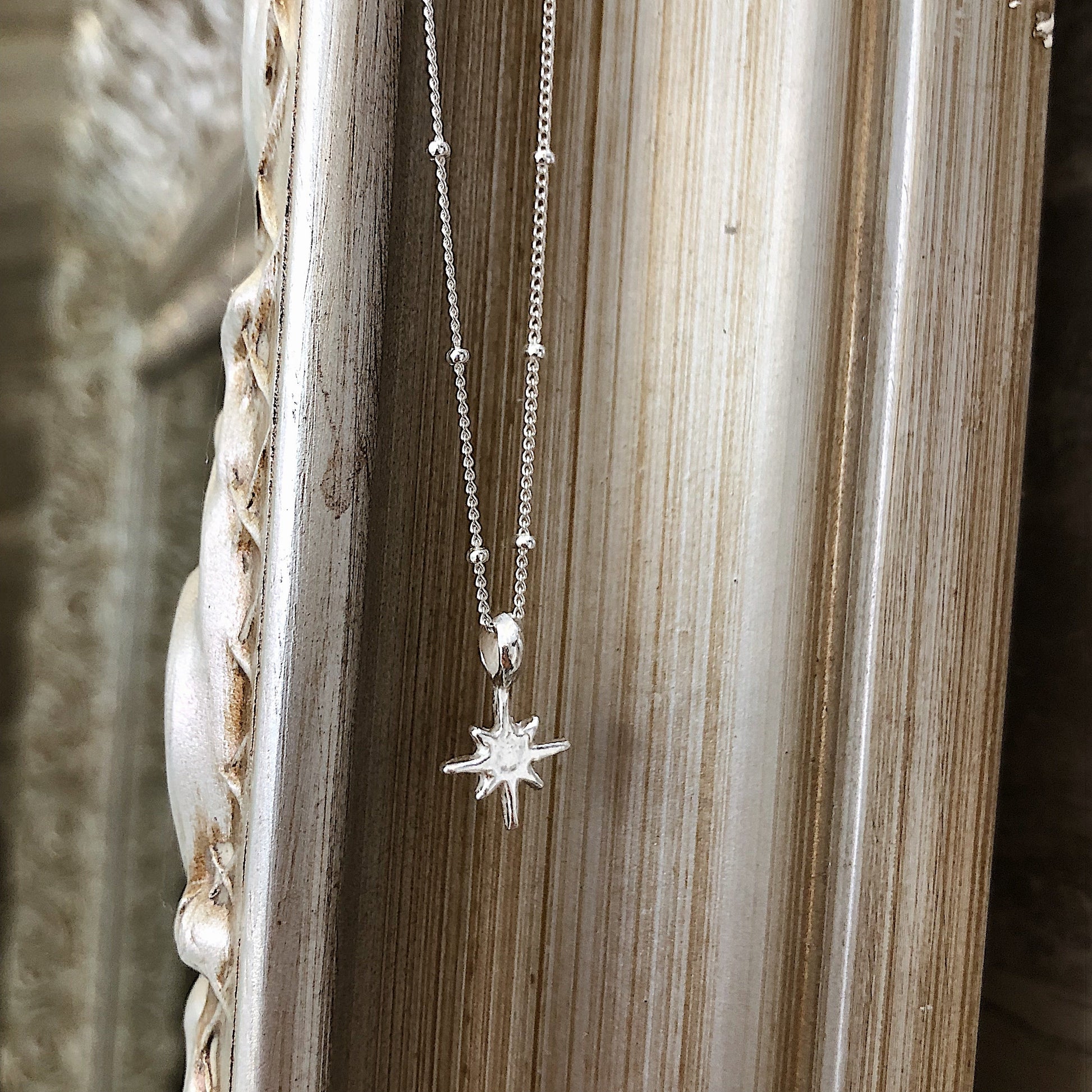 North Star Satellite Necklace in Recycled Silver