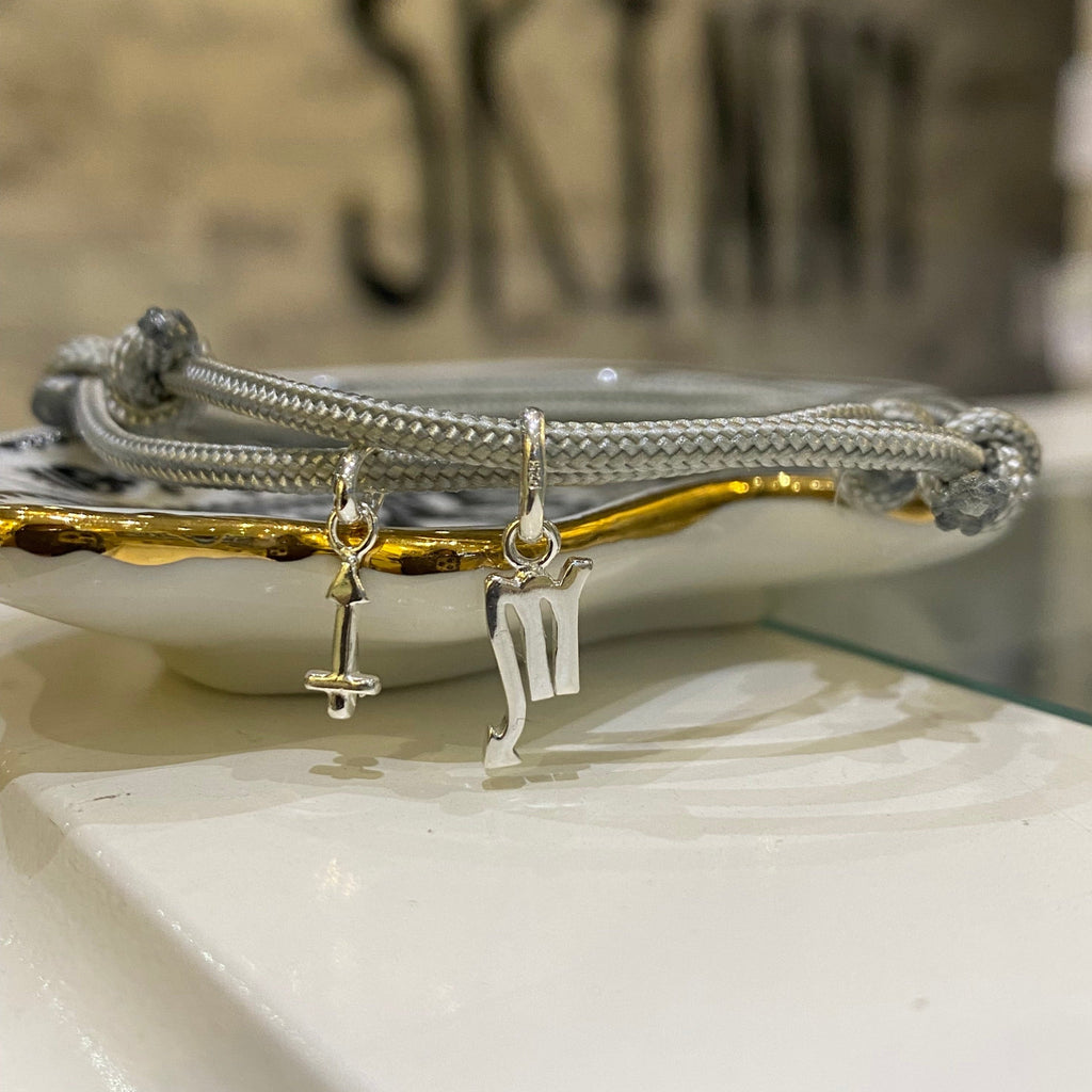 Handmade Zodiac Rope Bracelet in Sterling Silver