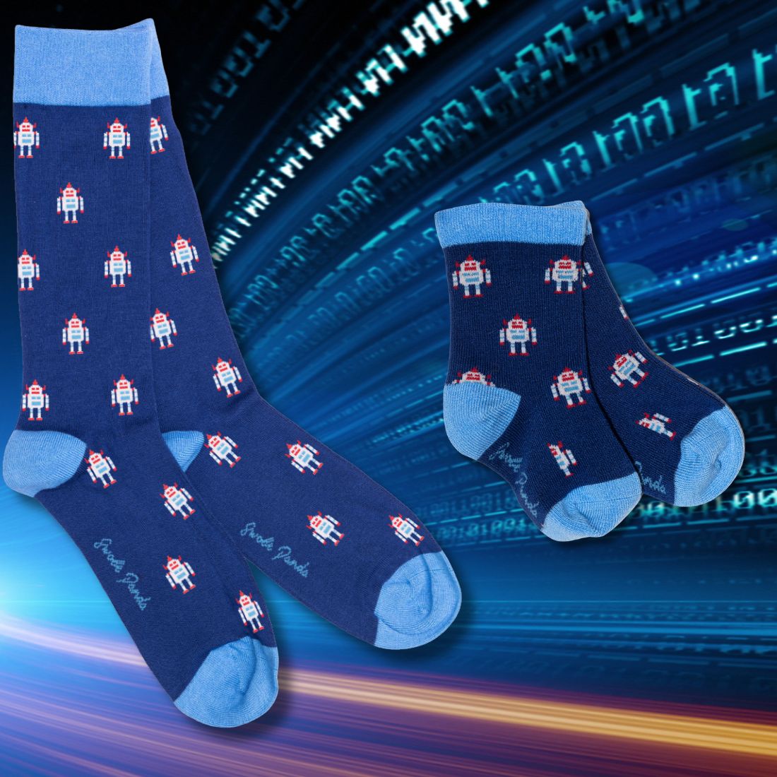 Robot Matching Bamboo Socks for Adults and Children