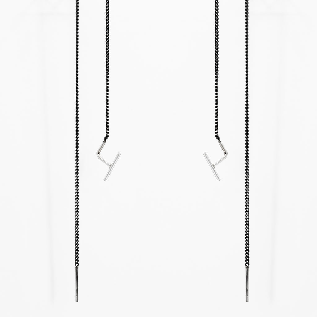SWING Earrings – Oxidized Silver 925, Handcrafted Elegance by Maarja Palu at www.brixbailey.com