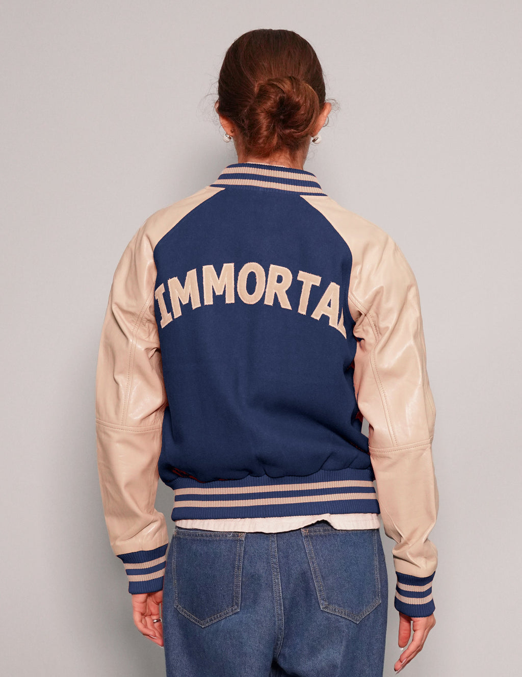 Immortal Varsity Bomber Jacket in Blue