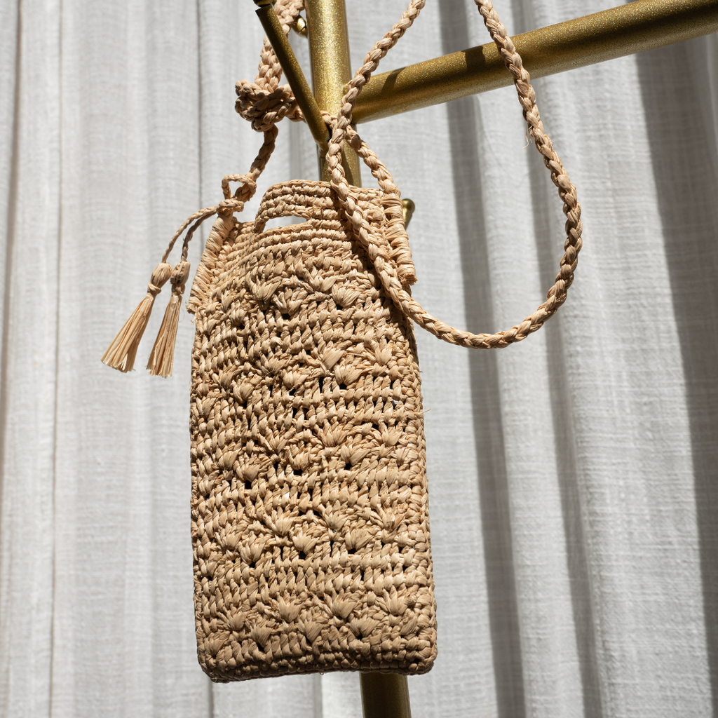 Raffia Phone Pouch Crossbody