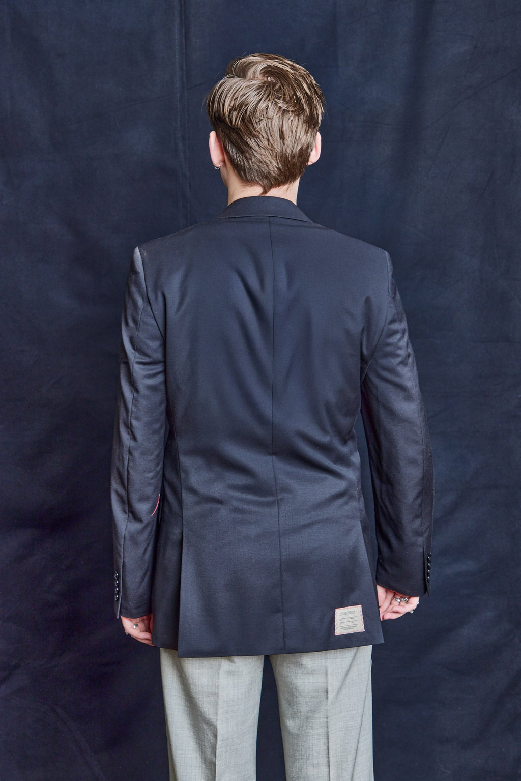 Vintage Navy Blazer with Handstitched Details