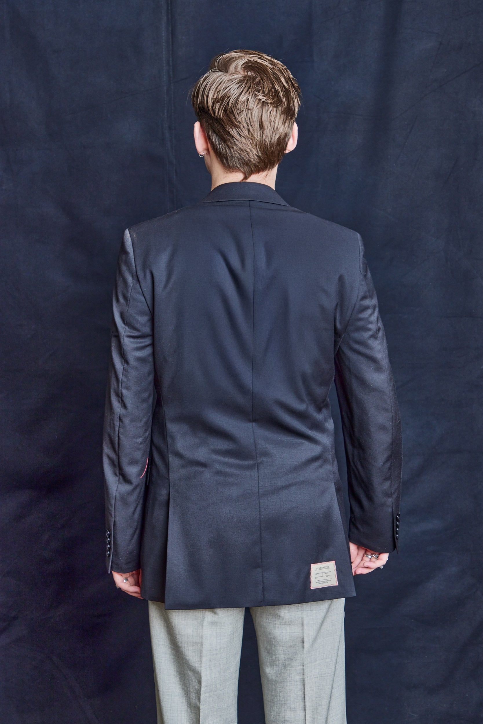 Vintage Navy Blazer with Handstitched Details