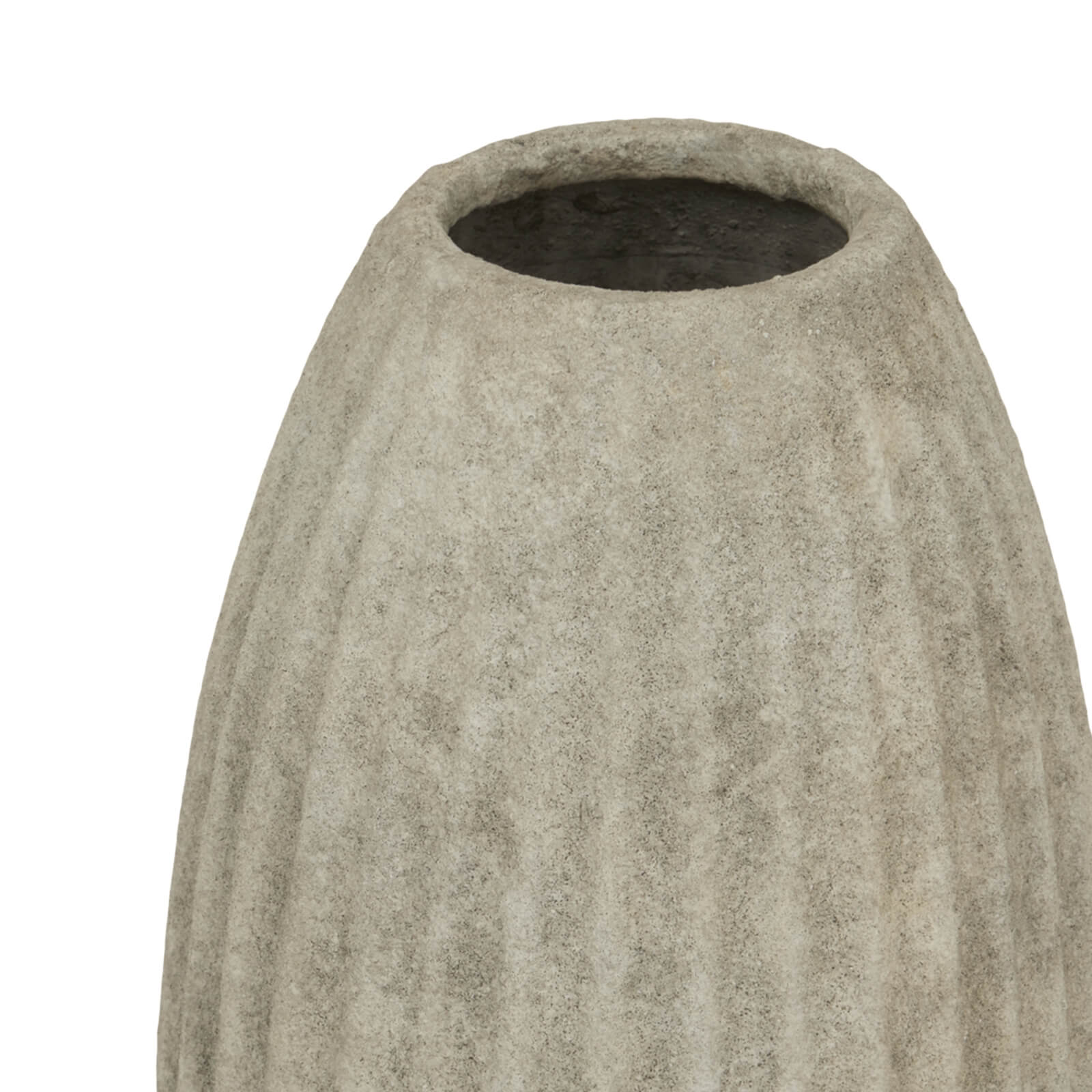 Handcrafted Catania ceramic vase in soft light grey, 36cm tall with elegant texture and fluid lines for home decor by Sostter at brixbailey.com