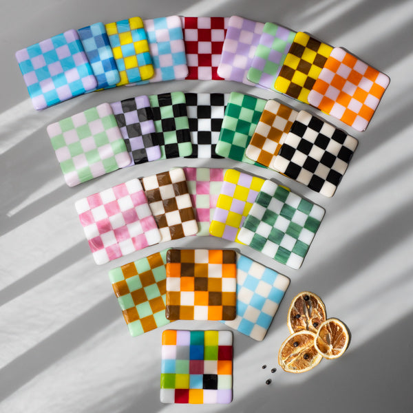 10cm Chequered Dual Coloured Coaster Bullseye Collection