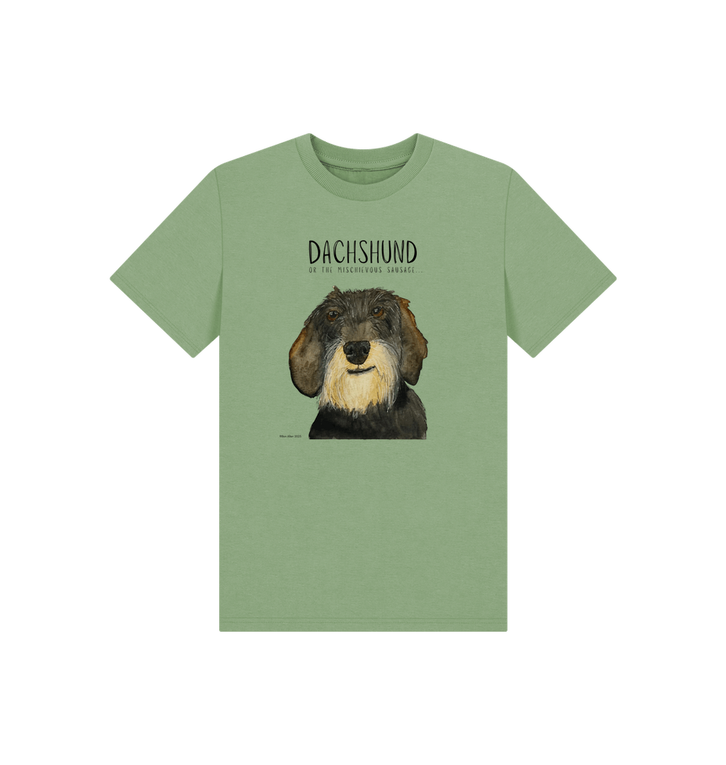 Mischievous Wire Haired Hot Dog Kids T-Shirt Small Pup Big Attitude