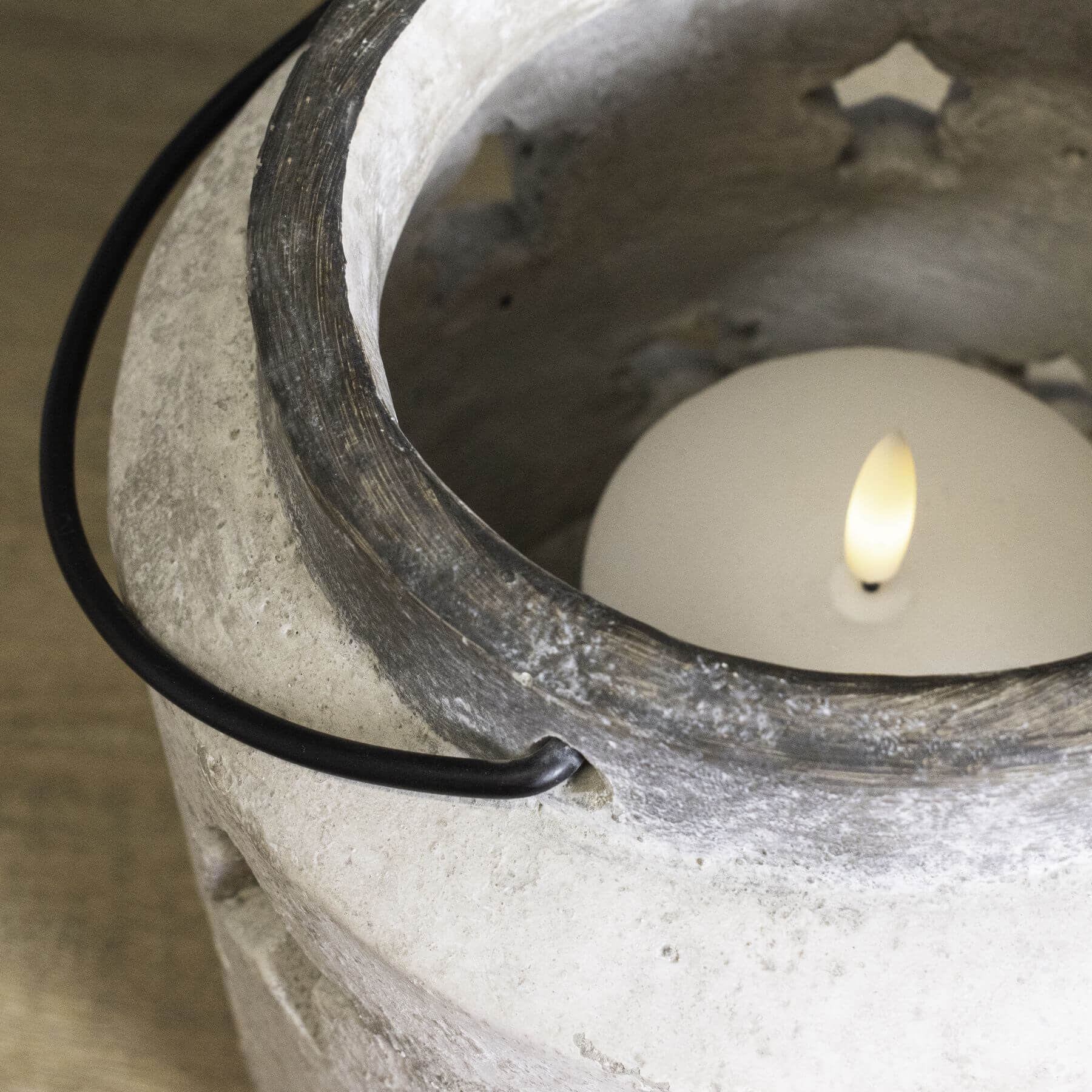 Handcrafted ceramic Bloomville Stone Star Lantern Vase with natural stone texture in neutral tone by Sostter at brixbailey.com