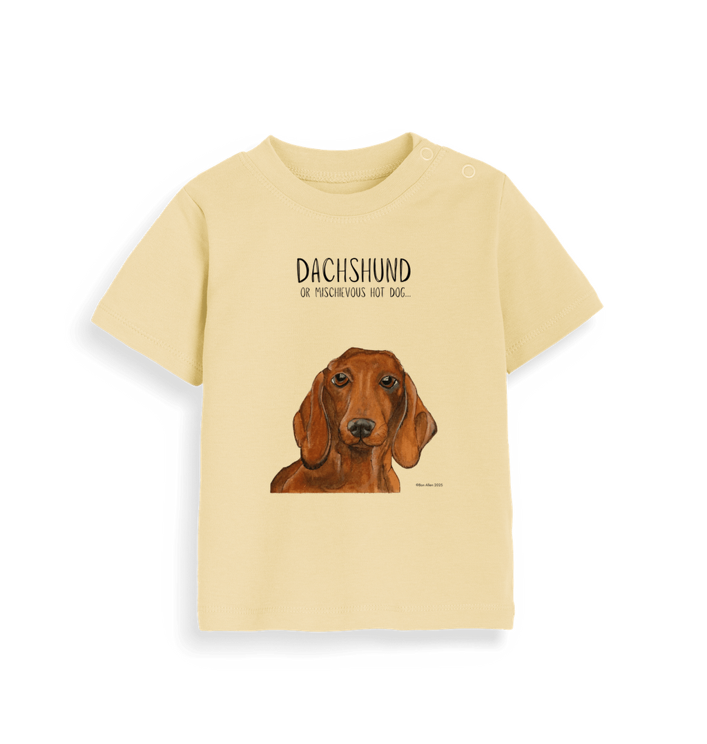 Mischievous Red Dachshund Baby Tee