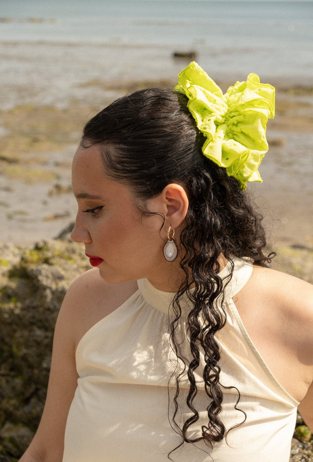 Oyster, Lemon and Hot Sauce Hoop Earrings