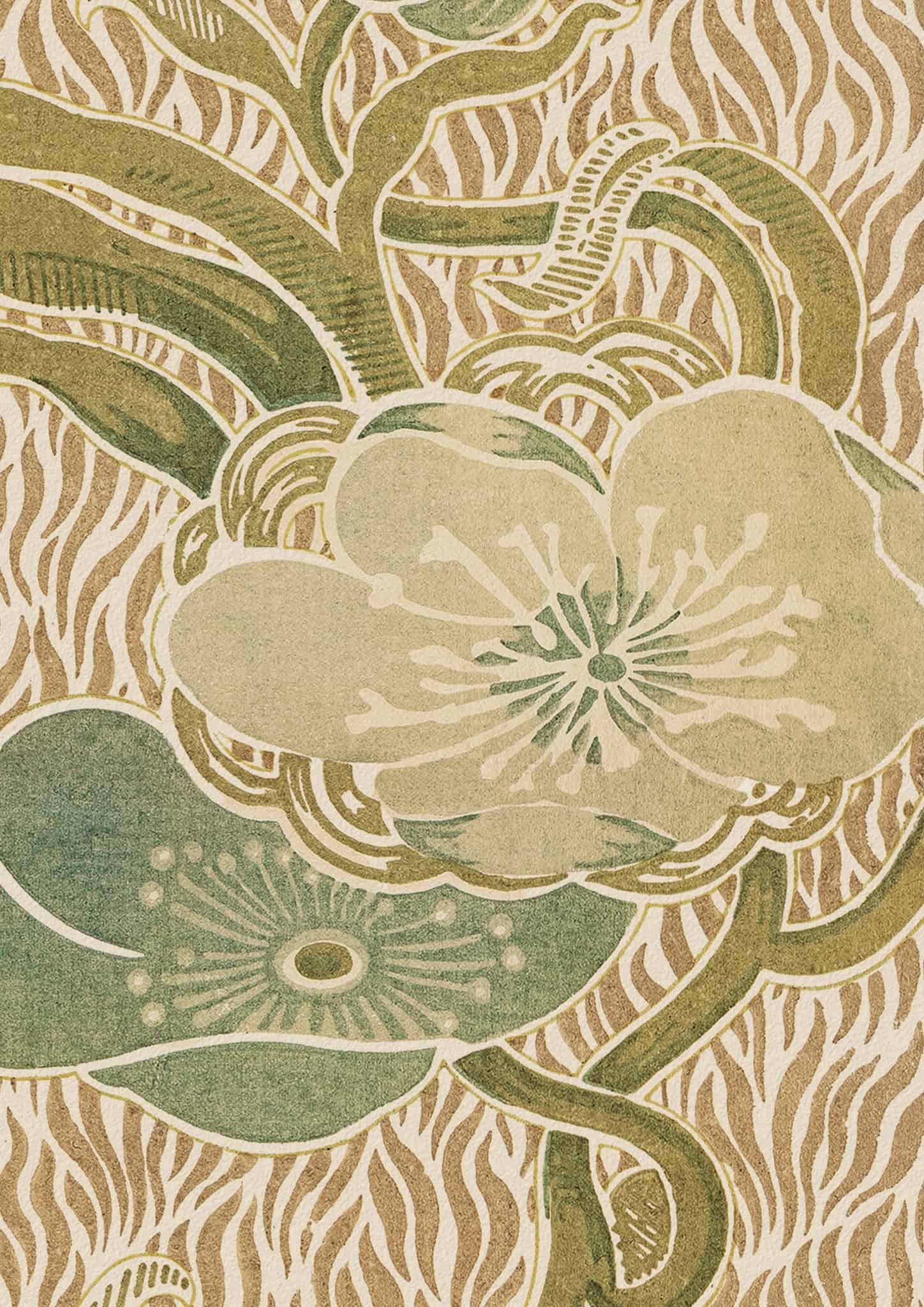 Nouveau Blossoms Vintage Archive Poster Print