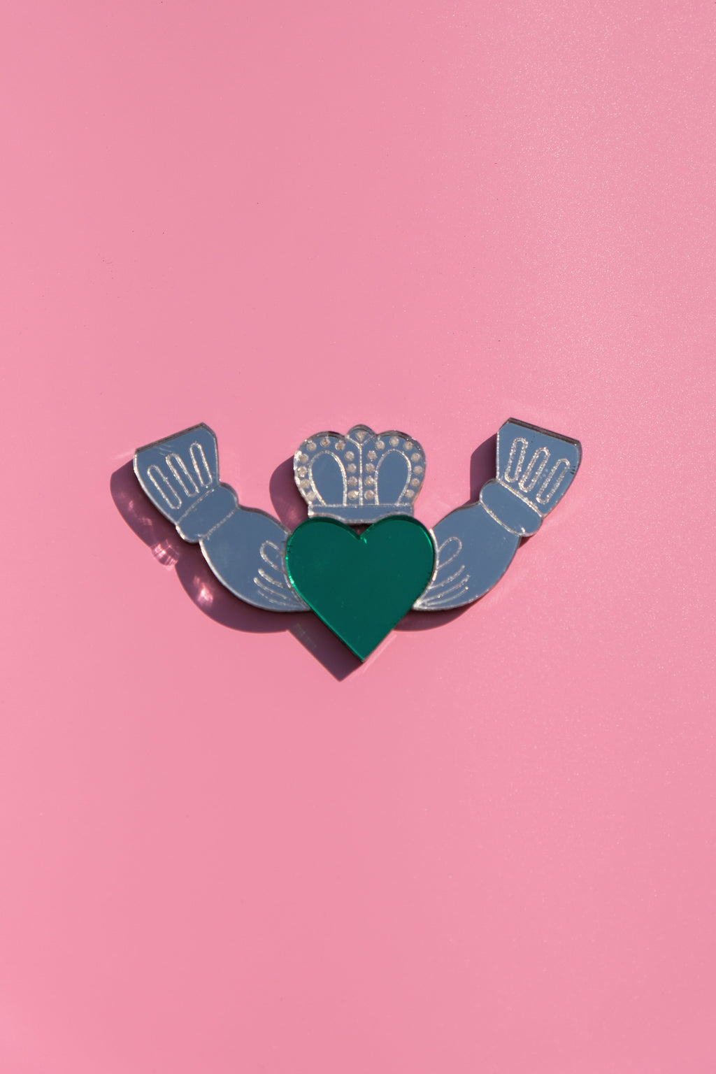 Claddagh Ring Hair Clip in Gold Pink or Silver Emerald