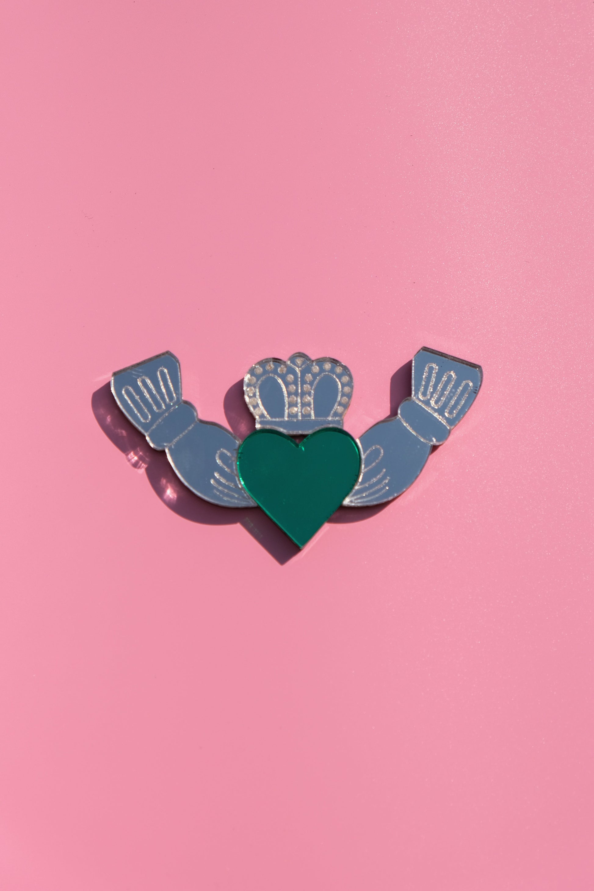 Claddagh Ring Hair Clip in Gold Pink or Silver Emerald