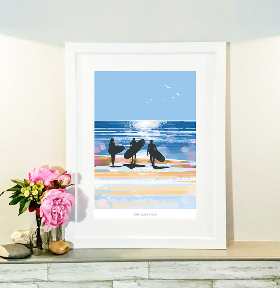 One More Wave Vintage Seaside Poster Print