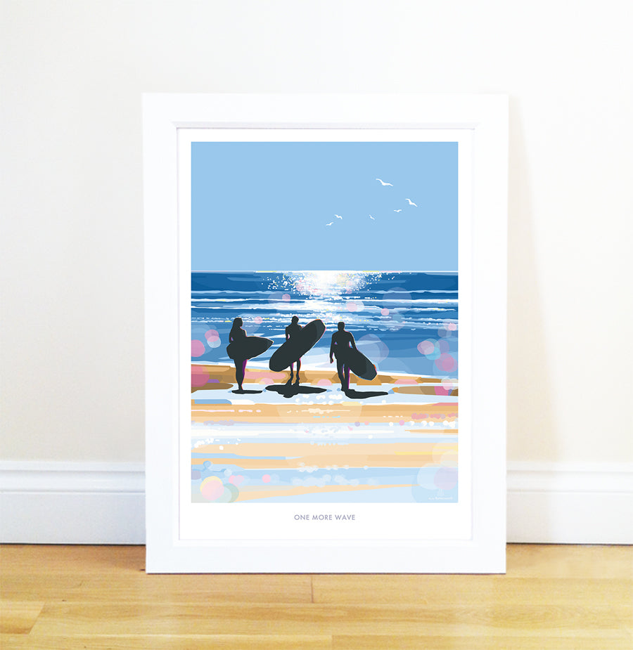 One More Wave Vintage Seaside Poster Print