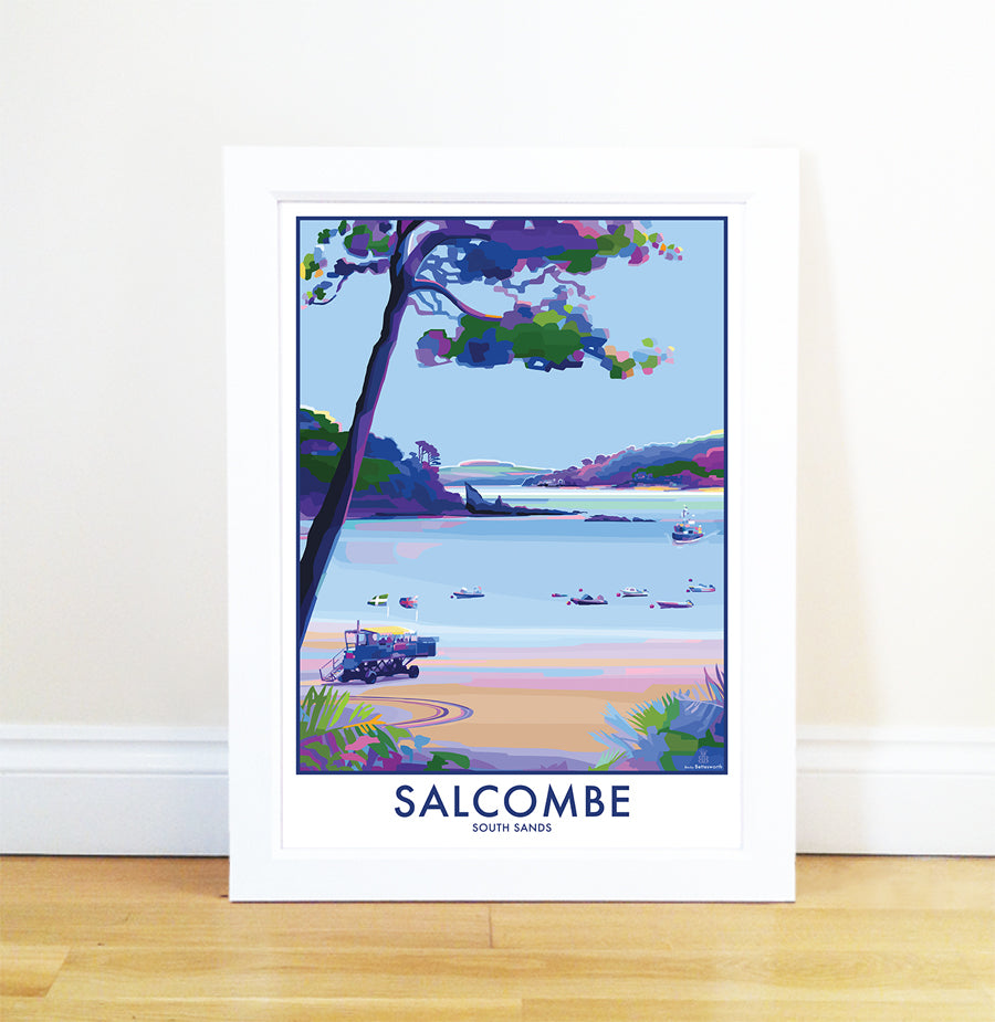 South Sands Salcombe Vintage Travel Poster Print