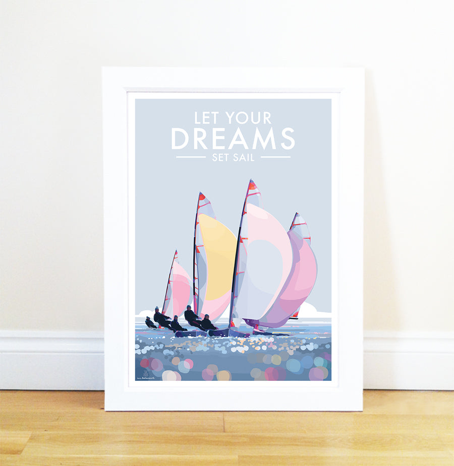 Let Your Dreams Set Sail Vintage Poster