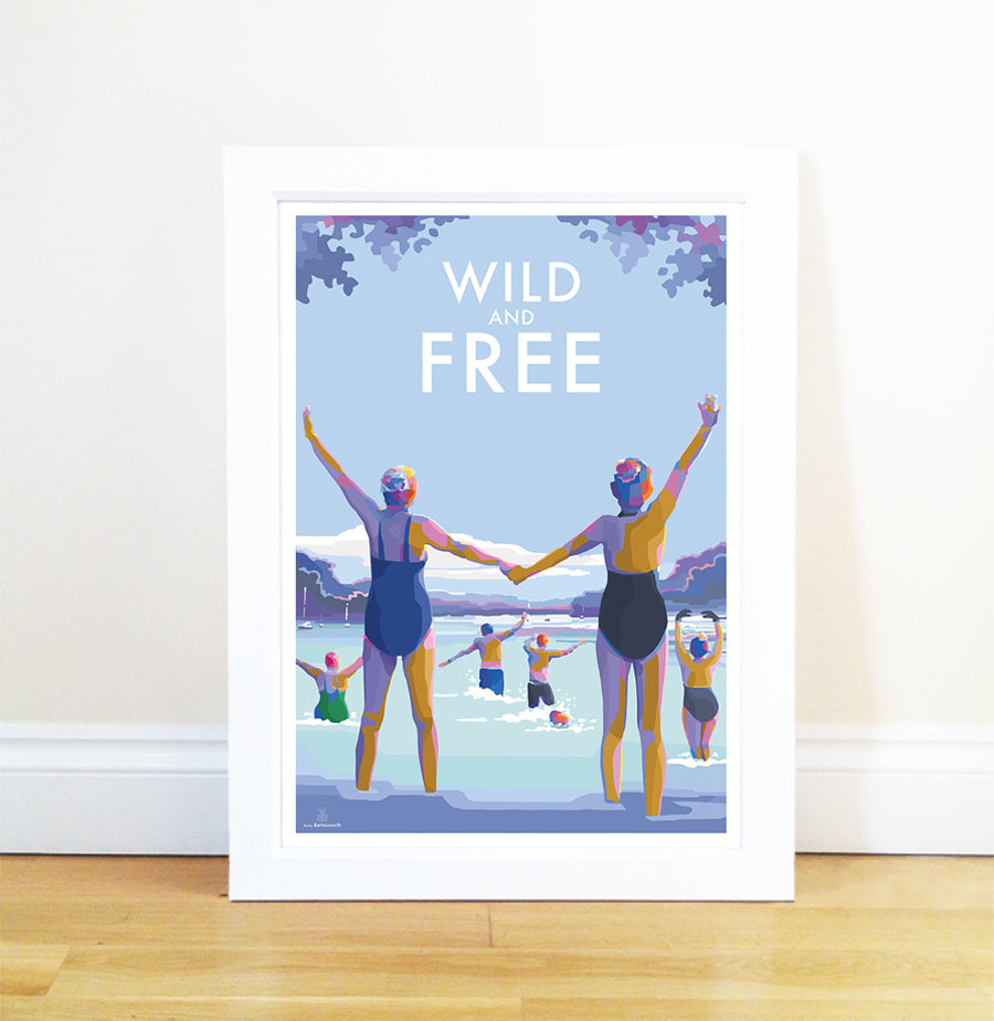 Wild and Free Vintage Seaside Poster