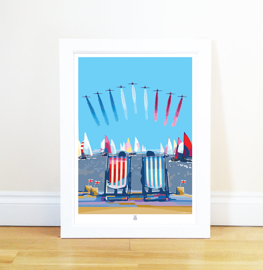 Happy and Glorious Red Arrows Seaside Print