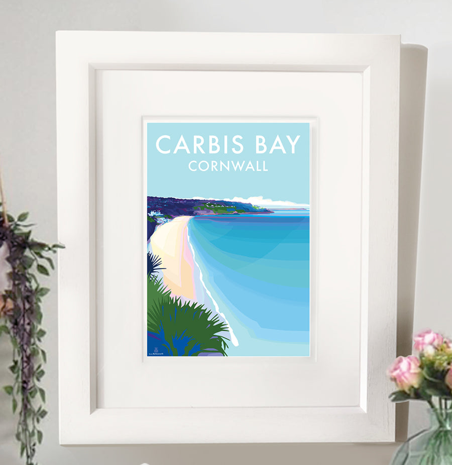 Carbis Bay Seaside Travel Poster Print