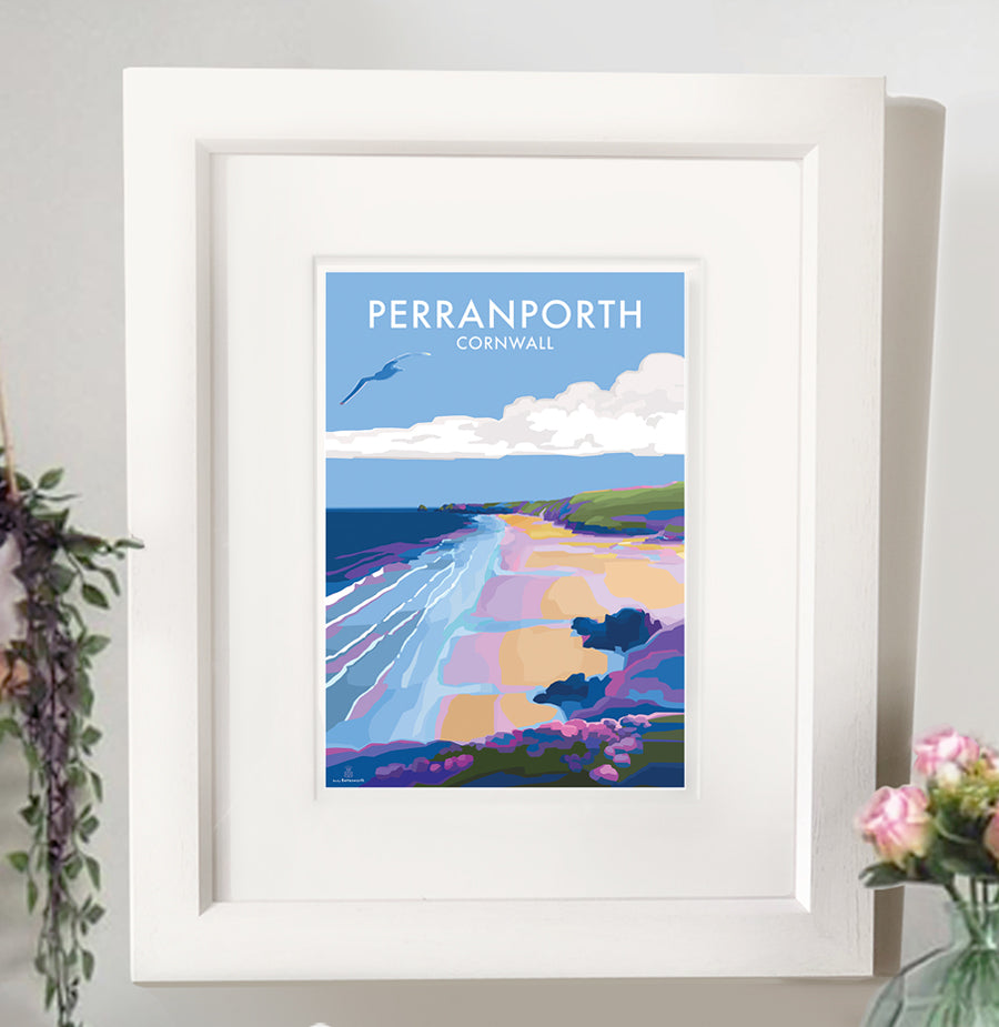 Perranporth Travel Poster and Seaside Print
