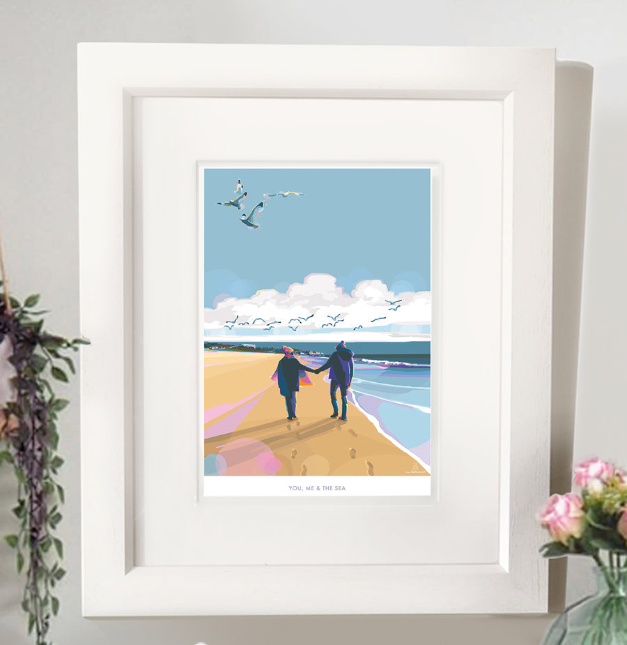 You Me and the Sea Vintage Poster Print