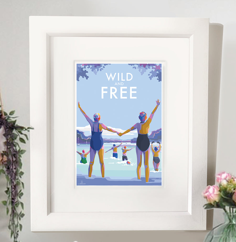 Wild and Free Vintage Seaside Poster
