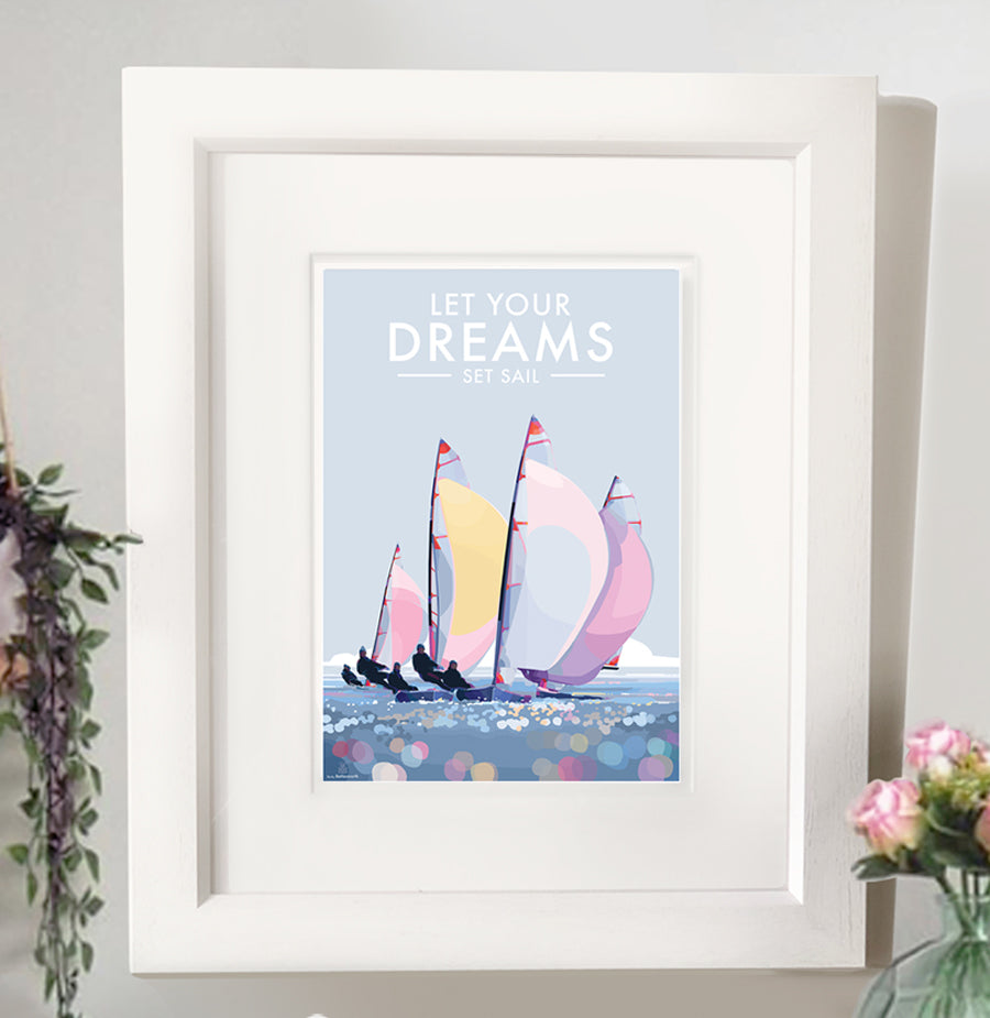 Let Your Dreams Set Sail Vintage Poster