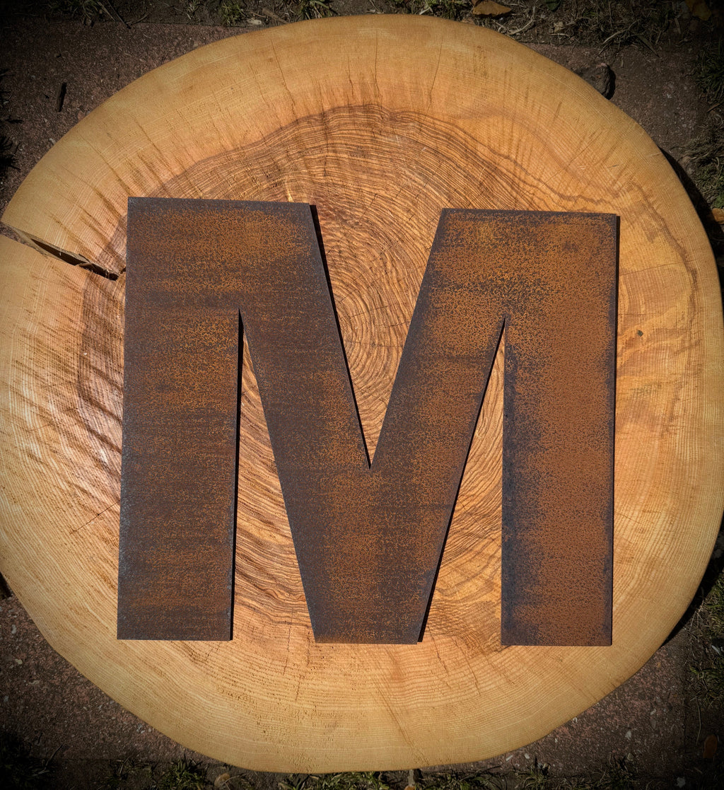 12 Inch Rusty Metal Letters A-Z 0-9