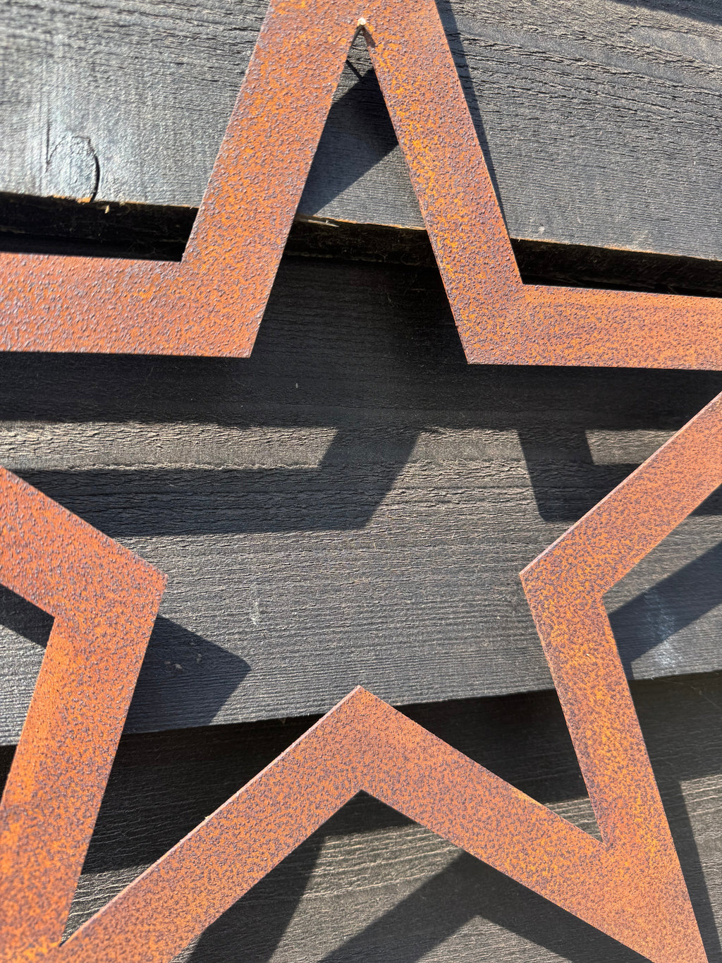 Set of 3 Rusty Metal Stars for Home and Garden