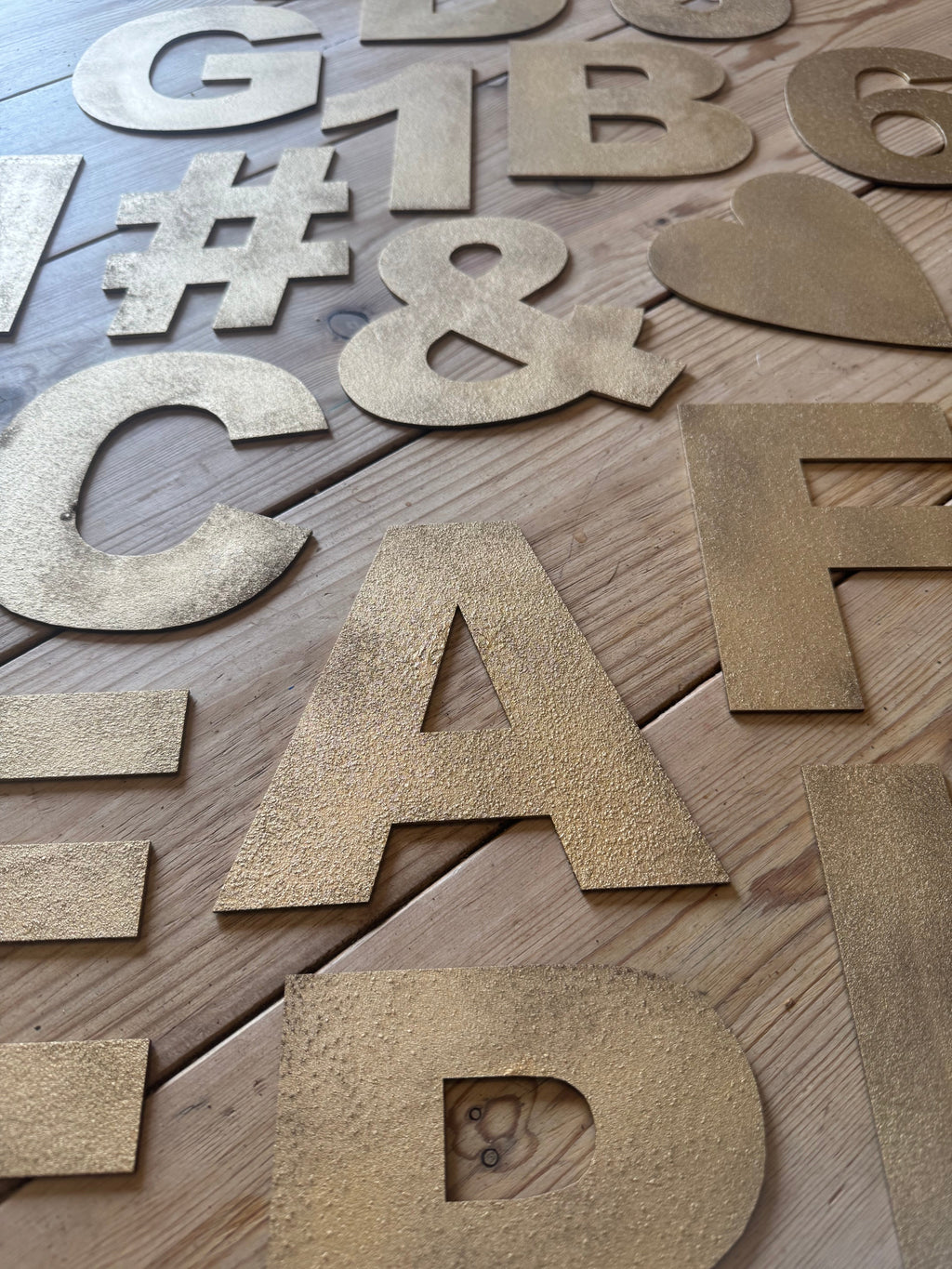 Rustic Gold Metal Letters 12 inch and 5 inch