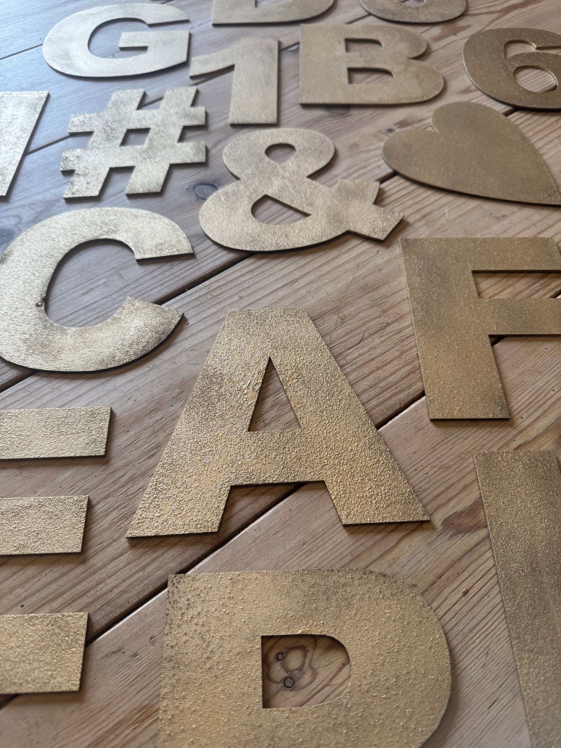 Rustic Gold Metal Letters 12 inch and 5 inch