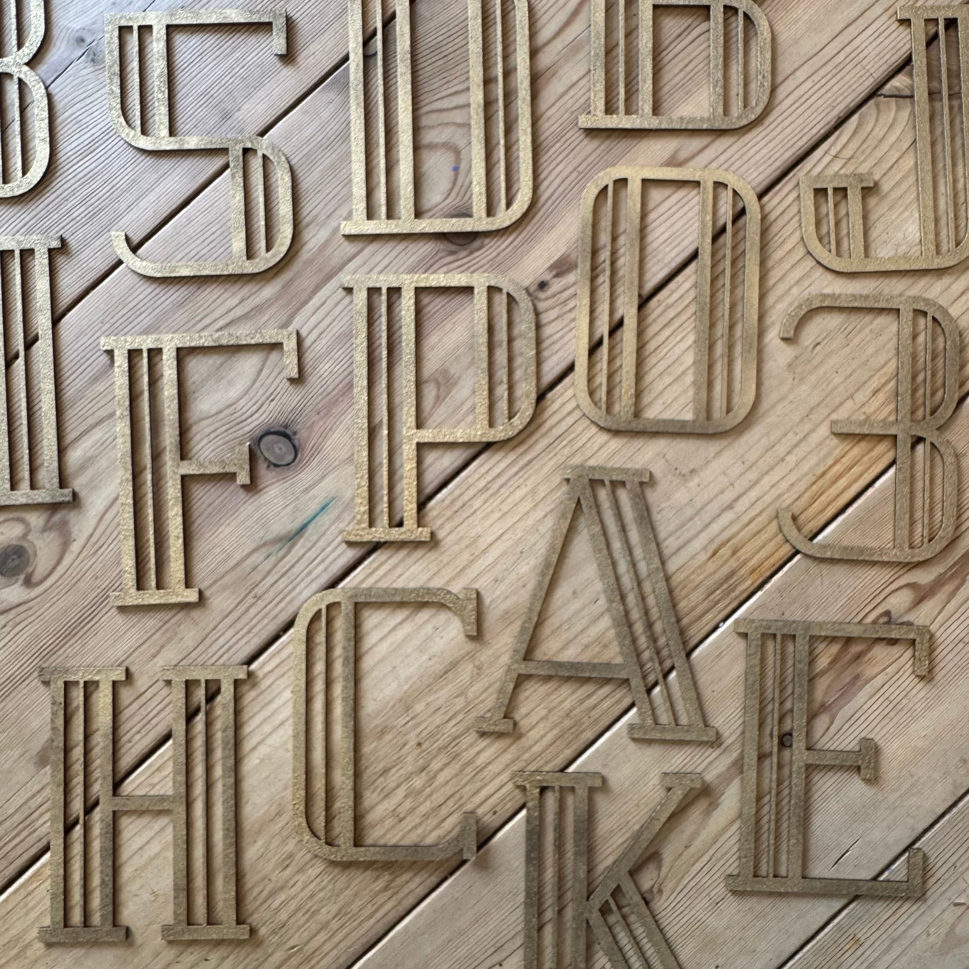 Gold Distressed Art Deco Metal Letters and Numbers 5 inch or 12 inch