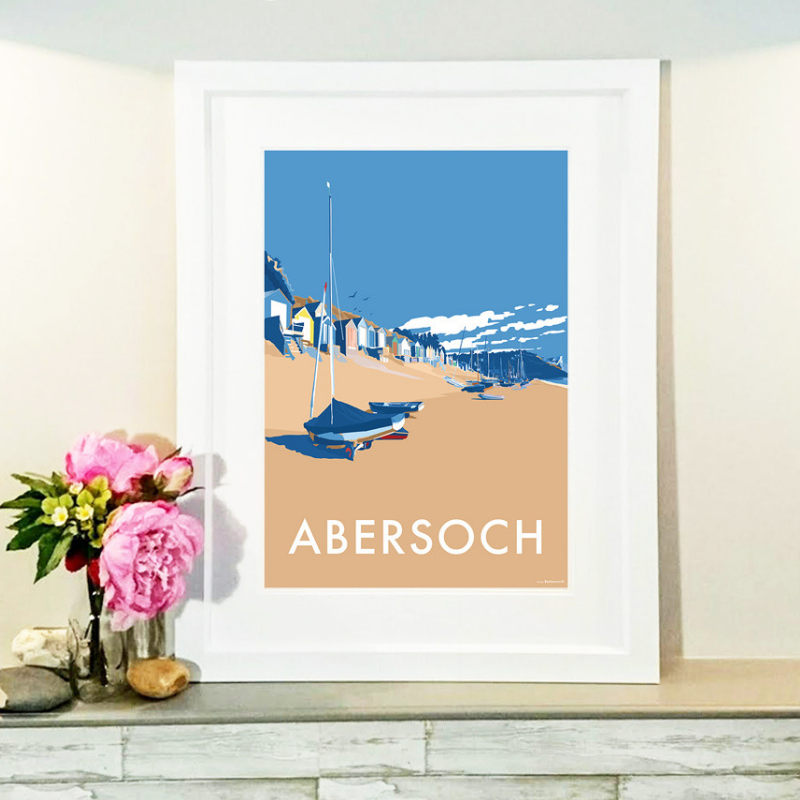 Abersoch Vintage Seaside Travel Poster Print