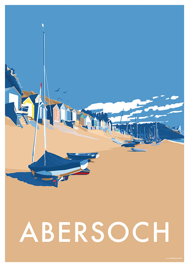 Abersoch Vintage Seaside Travel Poster Print