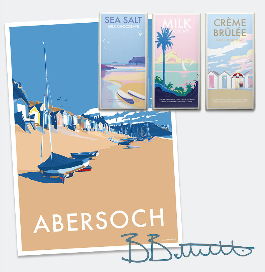 Abersoch Vintage Seaside Travel Poster Print