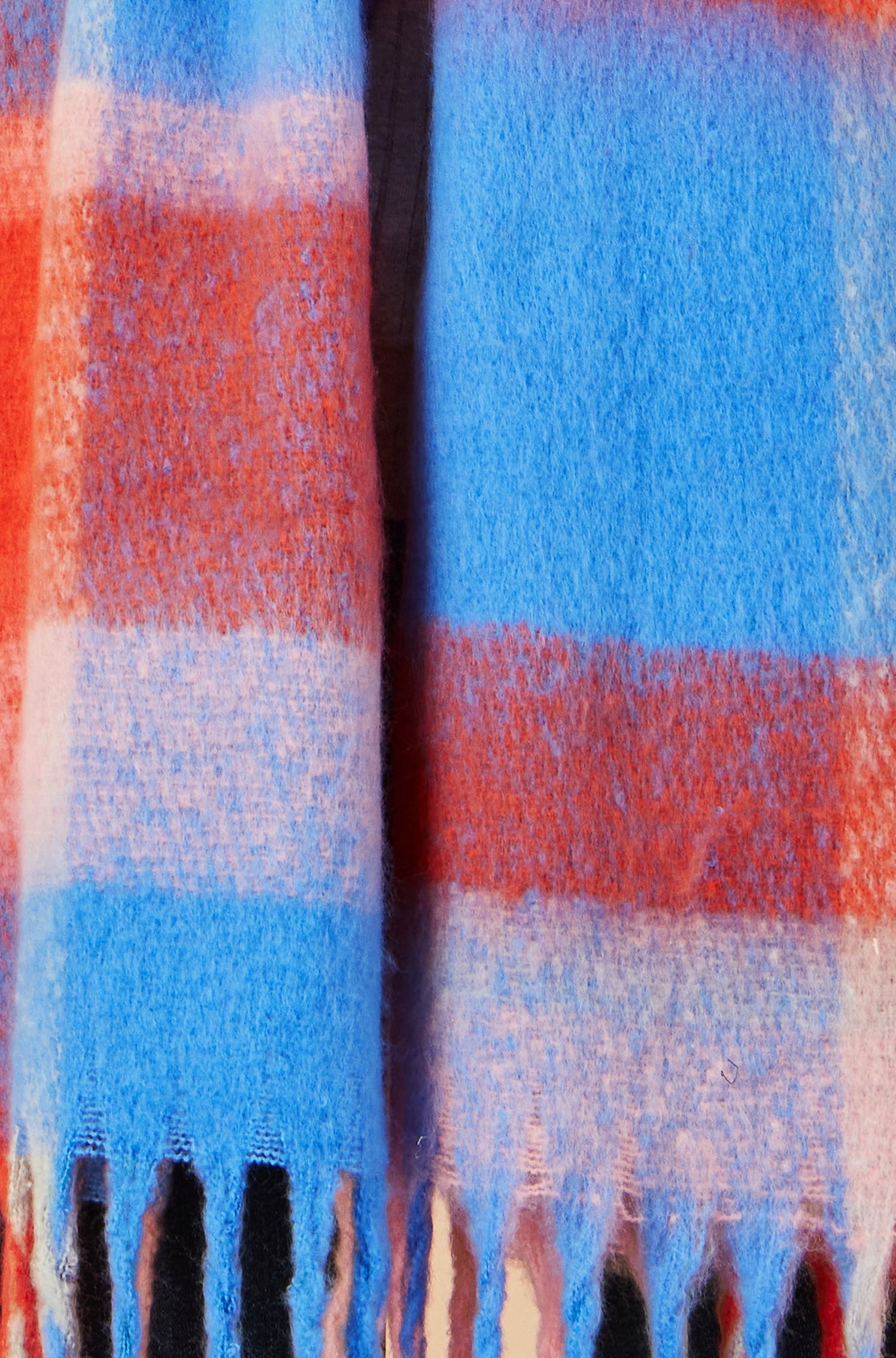 Orange and Black Check Soft Scarf