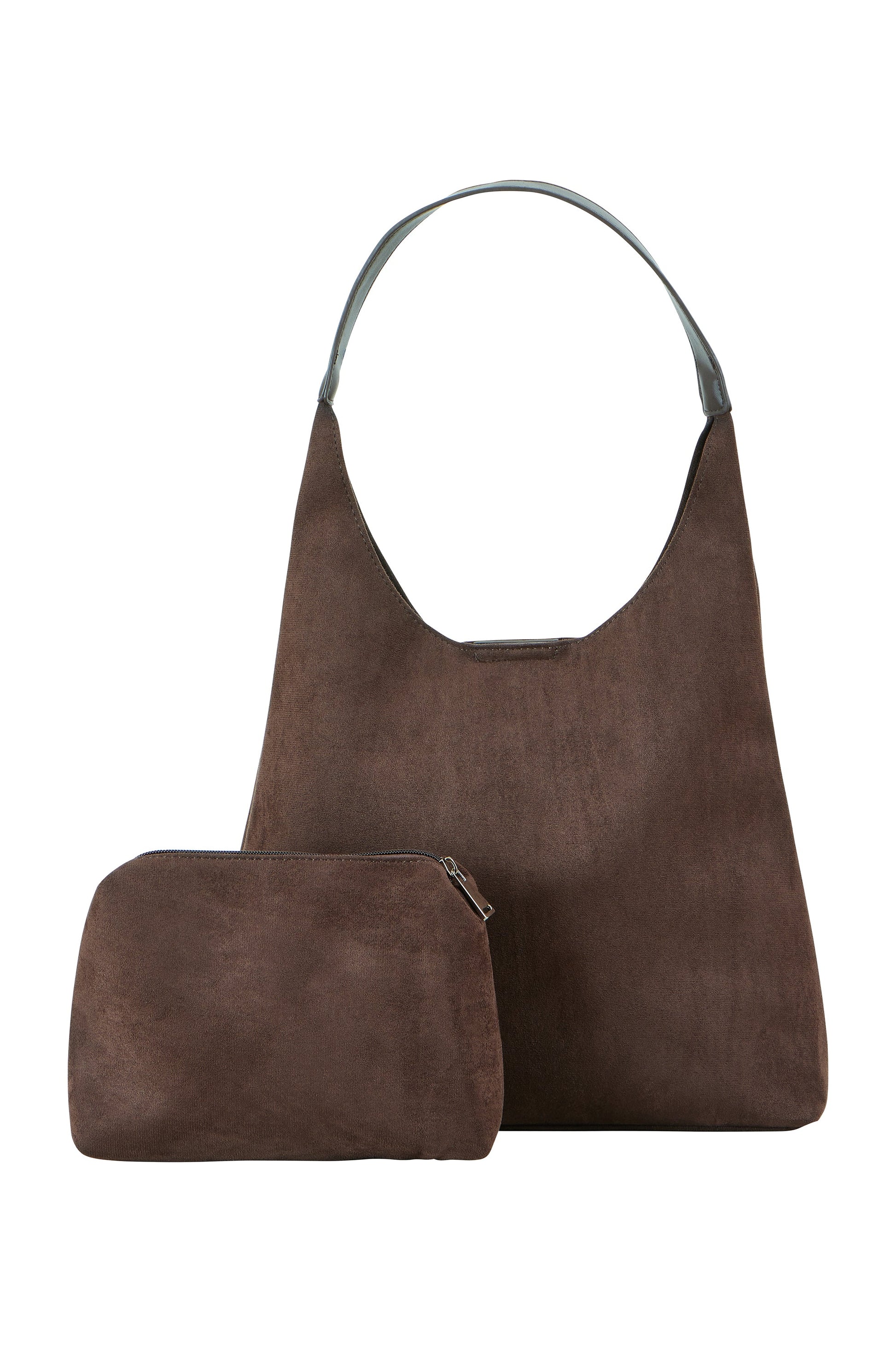Brown Shoulder Bag with Detachable Inside Pouch