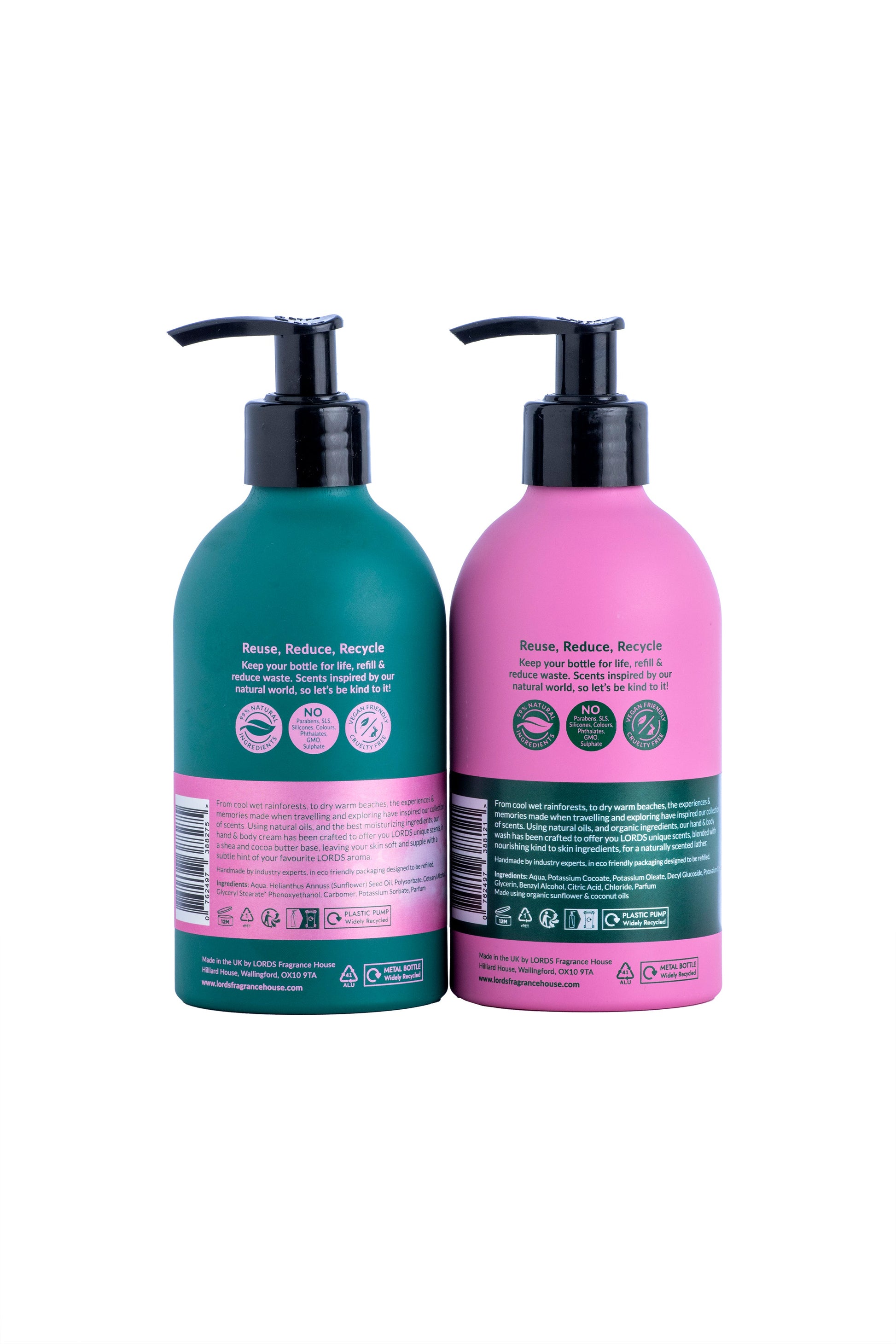 Pink Hand and Body Wash in Aluminium Bottle