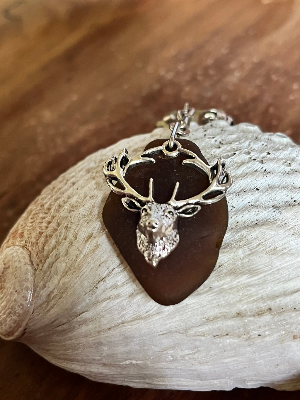 Scottish Sea Glass Stag Keyring