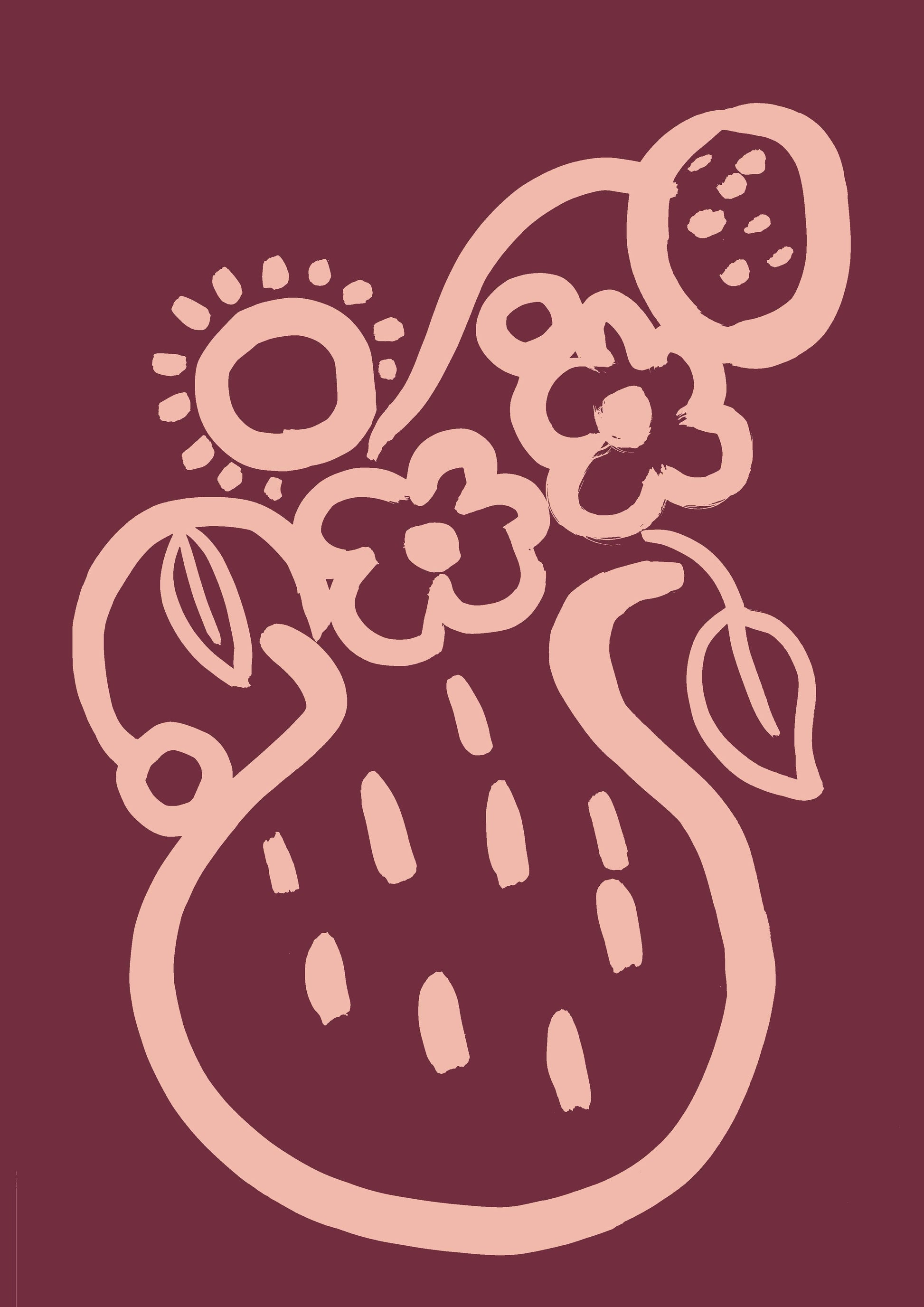 Vase Print Plum and Blush