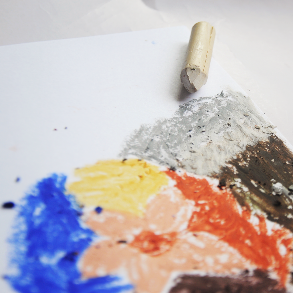 Natural Beeswax Oil Pastels Set of 10 in Cotton Roll