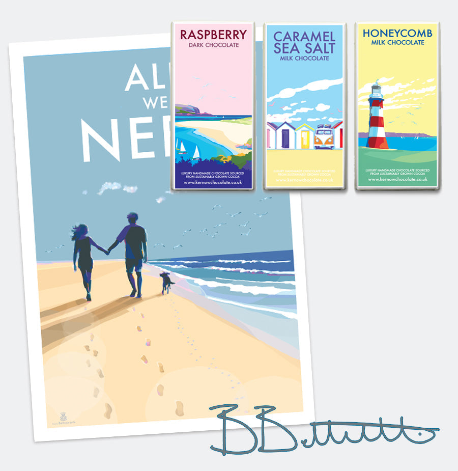 All We Need A4 Print Beach Walk Art