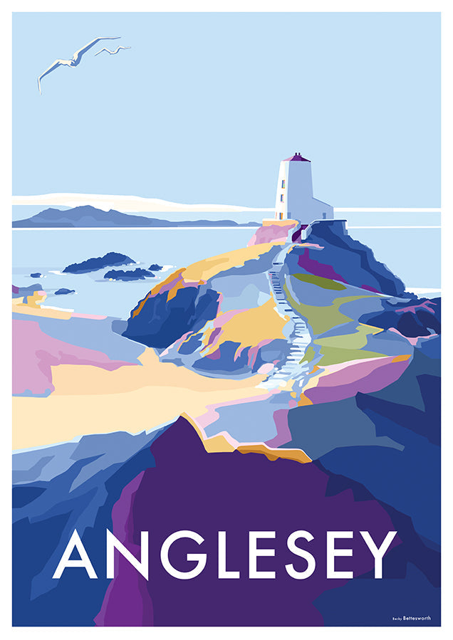 Anglesey Vintage Seaside Travel Poster