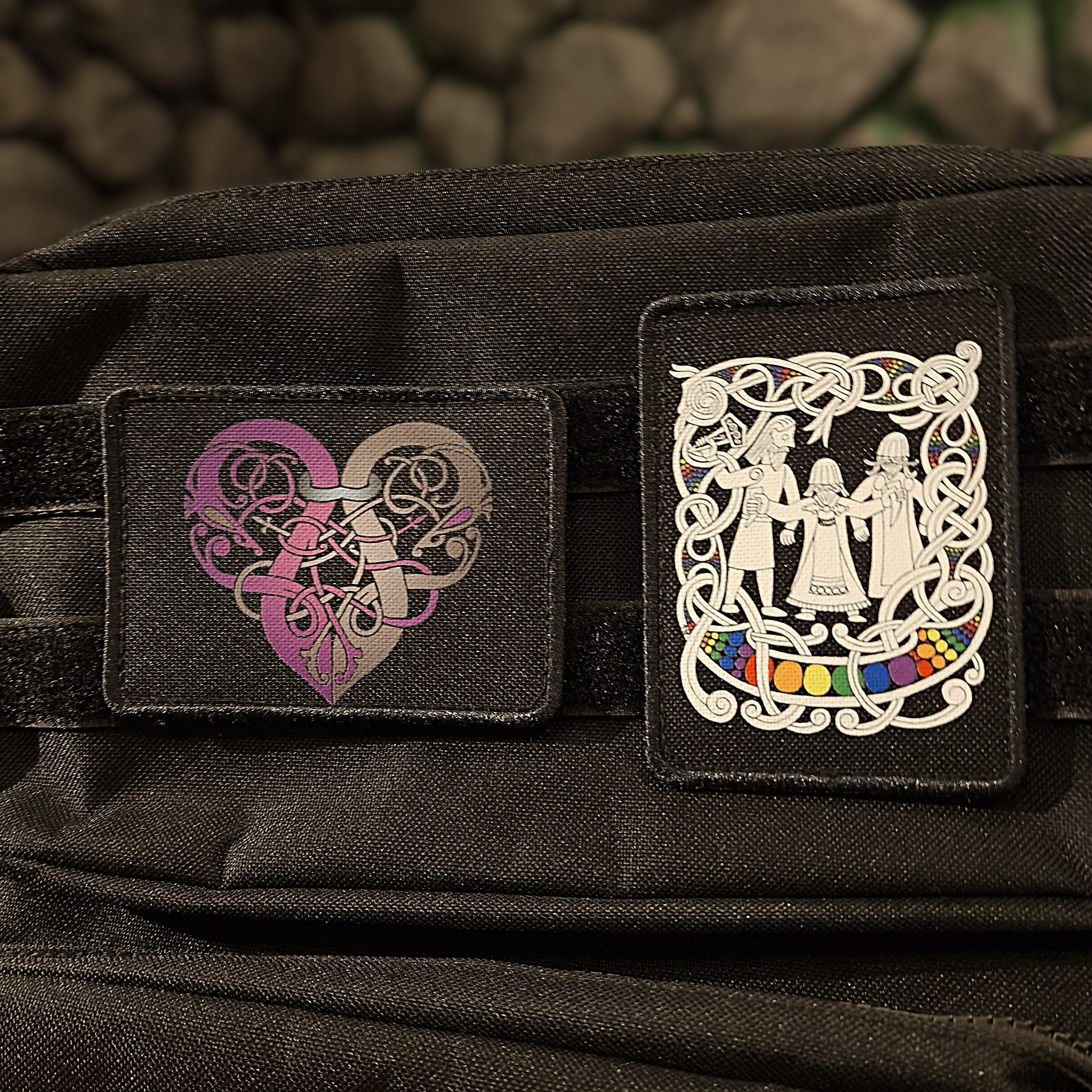 Purple & Grey Viking Heart Velcro Patch