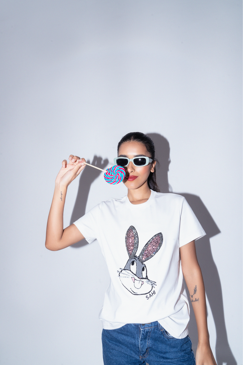 The Rabbit Graphic Embroidered Cotton T-Shirt