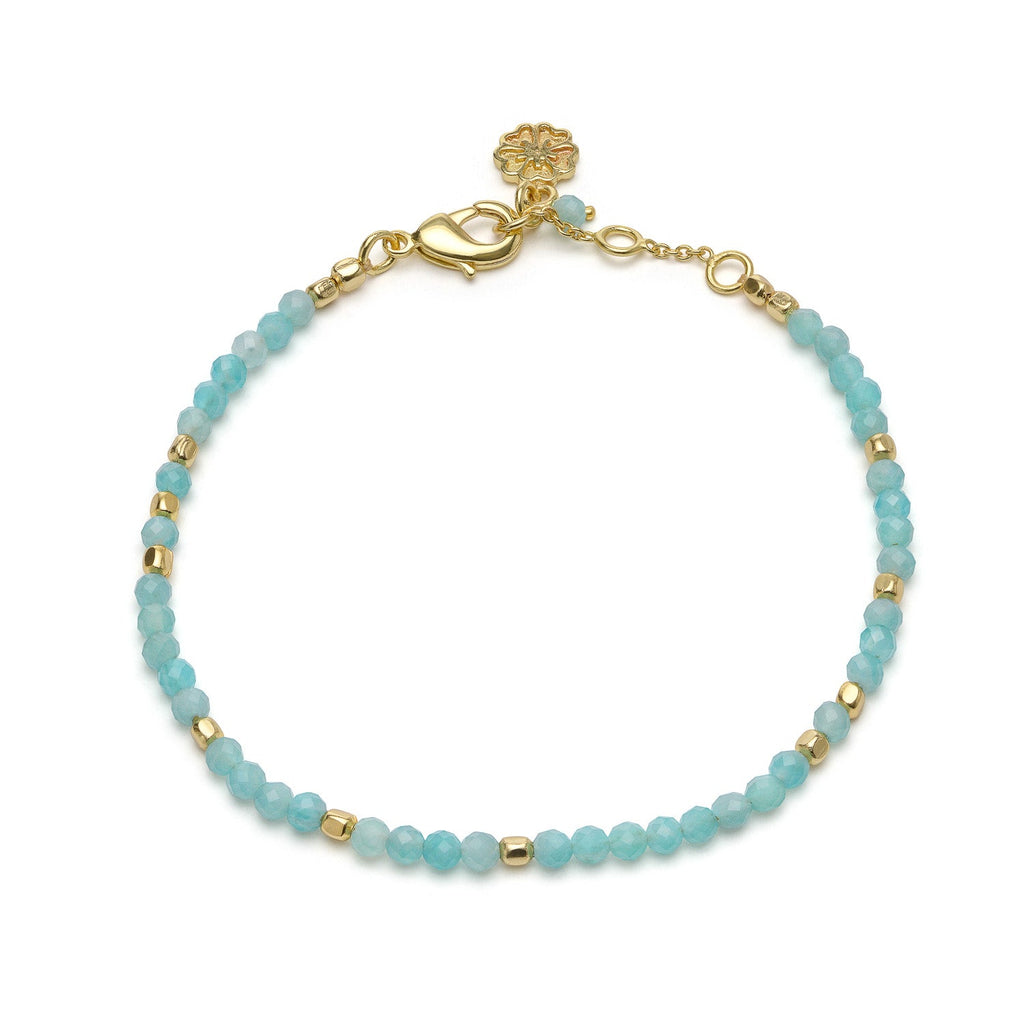 Amazonite and Gold Bead Bracelet